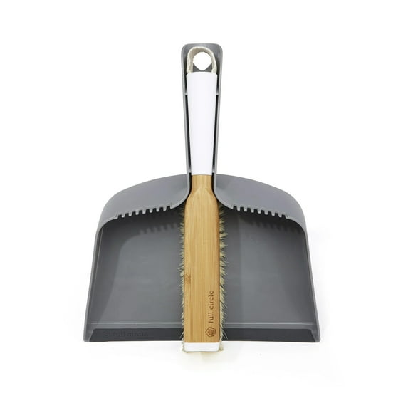 Full Circle Clean Team Brush and Dust Pan Set, Gray & White