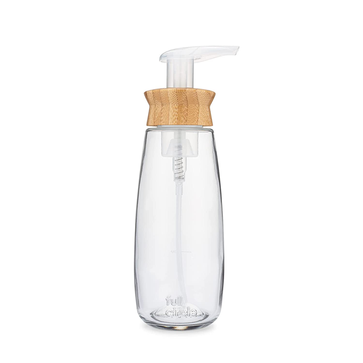 Clear Glass Foaming Soap Dispenser with Bamboo Lid