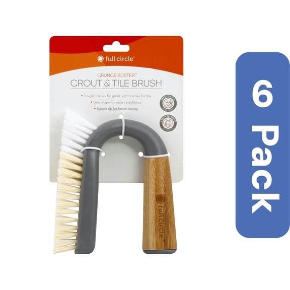 Full Circle Home Grout & Tile Brush Grey 1 ea (Pack of 6)