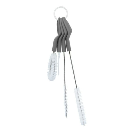 Full Circle Little Sipper Bottle and Straw Detail Cleaning Brush Set, One Size, Grey