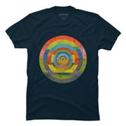 Full Circle Mens Navy Blue Graphic Tee - Design By Humans  M