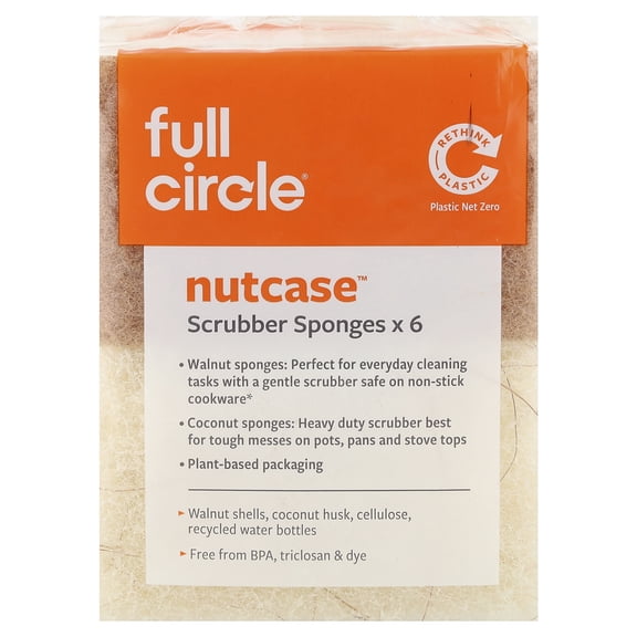Full Circle Nutcase, Scrubber Sponges , 6 Count