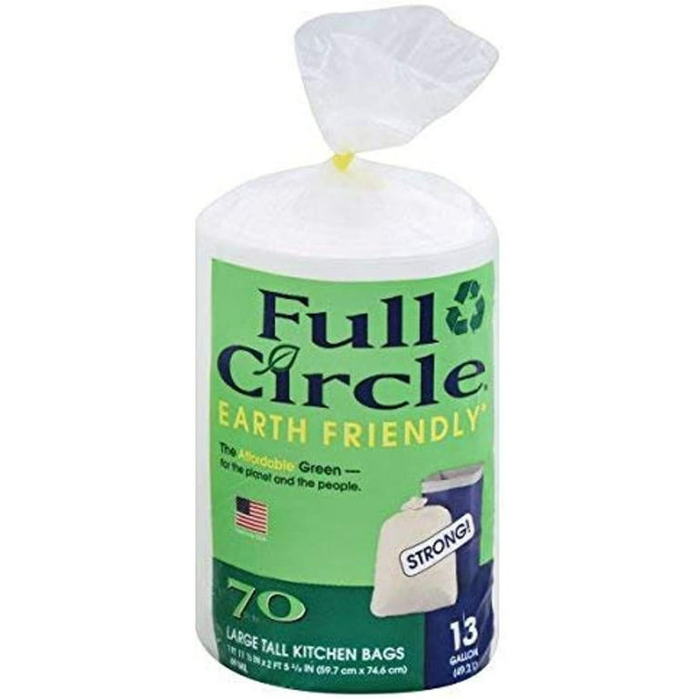 Full Circle - Recycling Tall Kitchen Trash Bags, 13 Gallon (70 Count) -  Made In Usa 