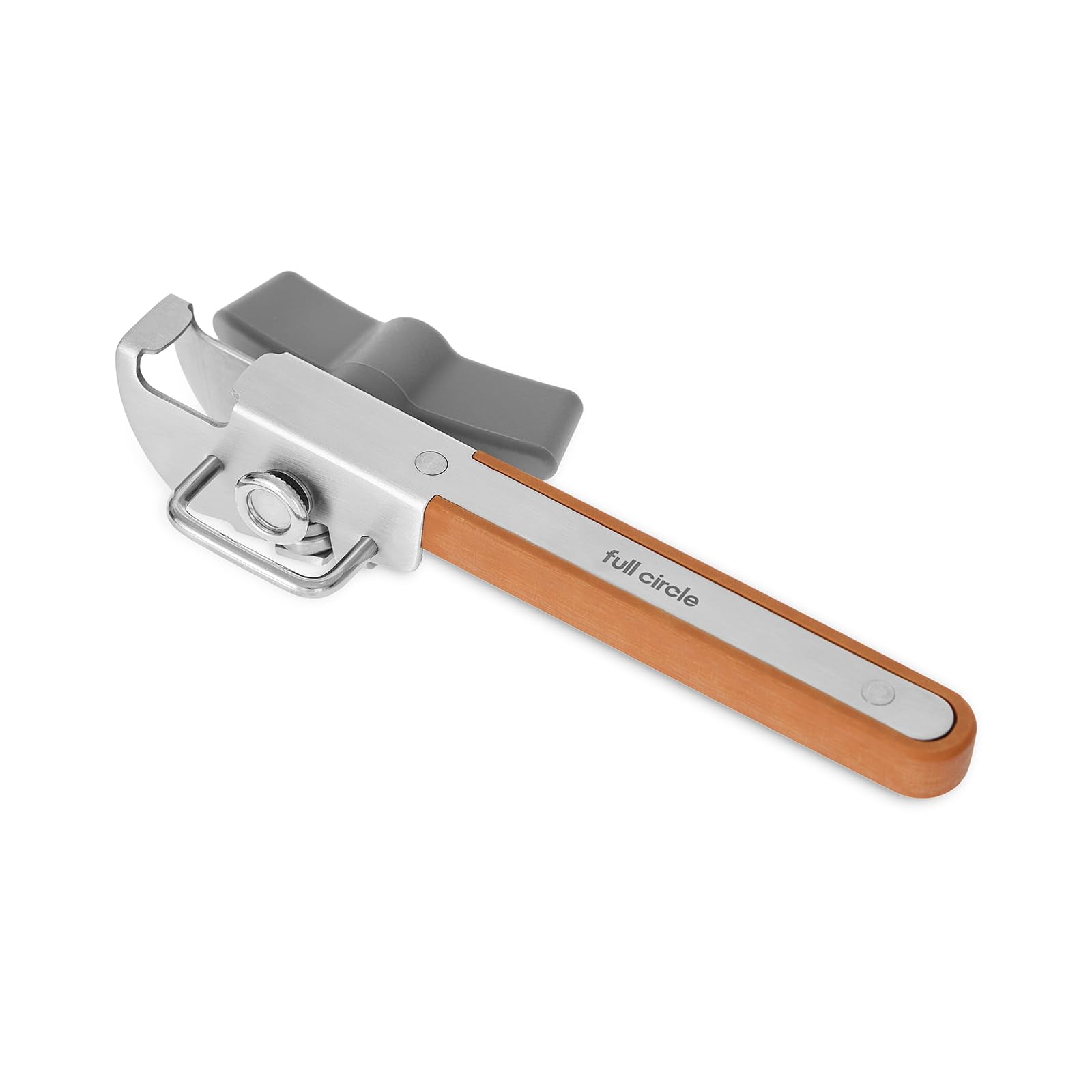 Full Circle Smooth Edge Stainless Steel and Wood Can Opener