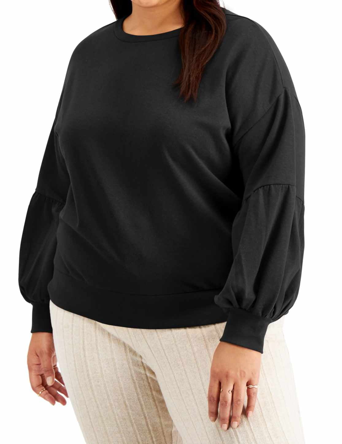 Full Circle Trends Trendy Plus Size Puff Sleeve Sweatshirt Juniors 1X
