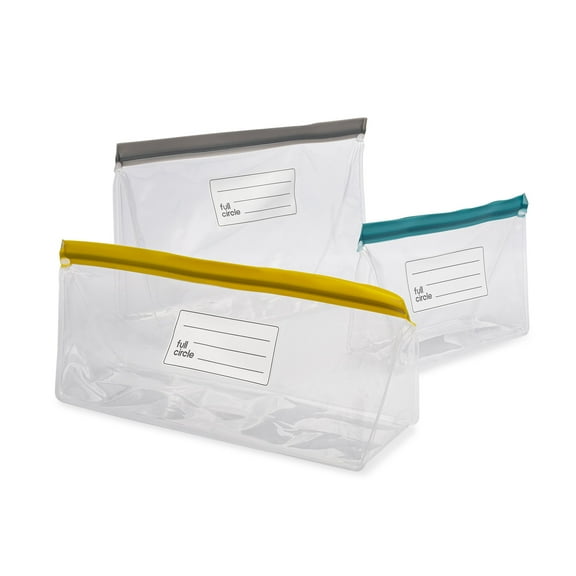 Full Circle Ziptuck 3-Piece Reusable Multicolor Produce Storage Bags