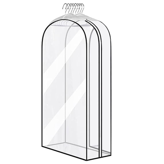 Full Clear Garment Bags with Side Zipper, Clothes Covers with 10" Gusset, Transparent Hanging Suit & Coat Covers for Closet Storage, Jackets, Shirt,Dresses, Windbreakers
