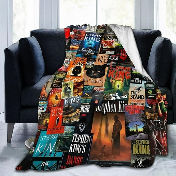 The Full Collection of Stephen King Books Flannel Blanket Lightweight Cozy Bed Blankets Soft Throw Blanket Fit Couch Sofa Suitable for All Season80 X60