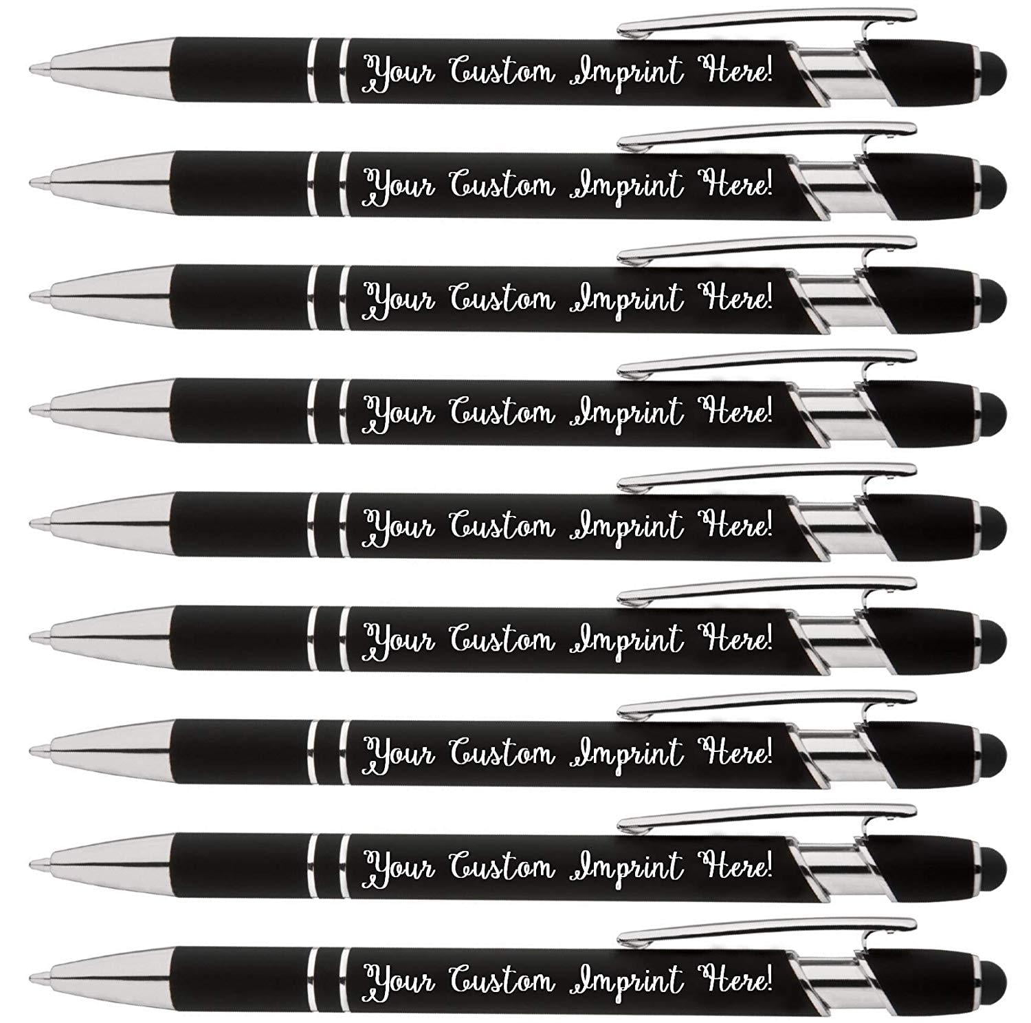 Express Pencils Rainbow Rubberized Soft Touch Pens, Ballpoint,Black Ink ...