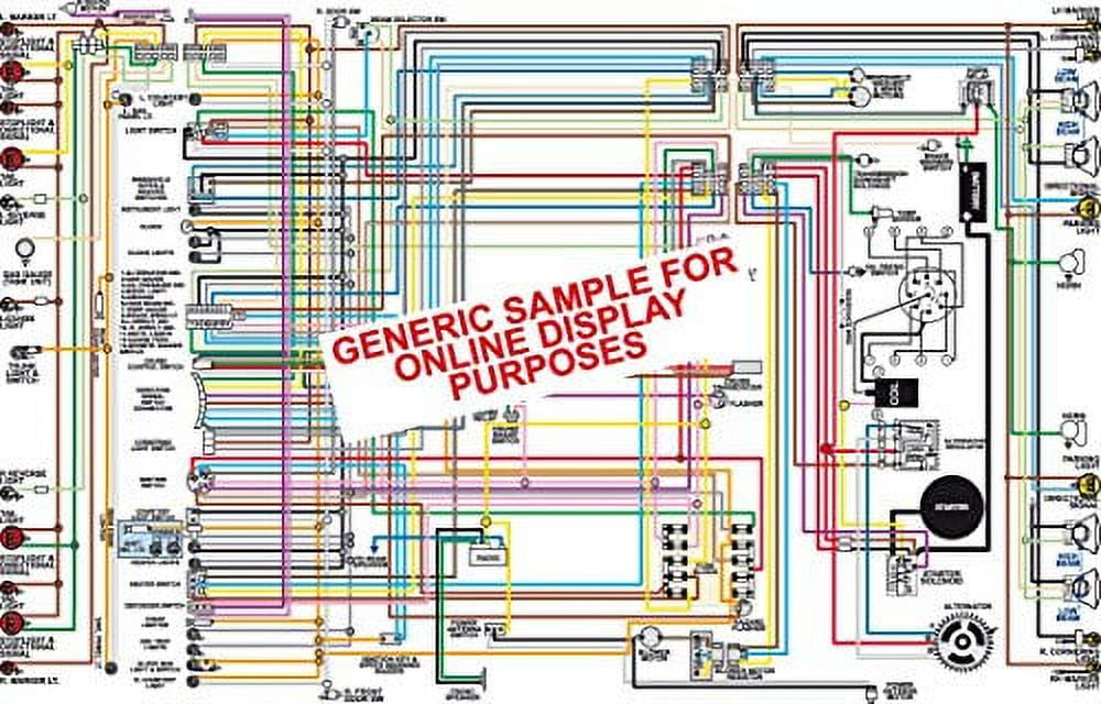 Full Color Laminated Wiring Diagram 1964 Biscayne & Large 11" X 17