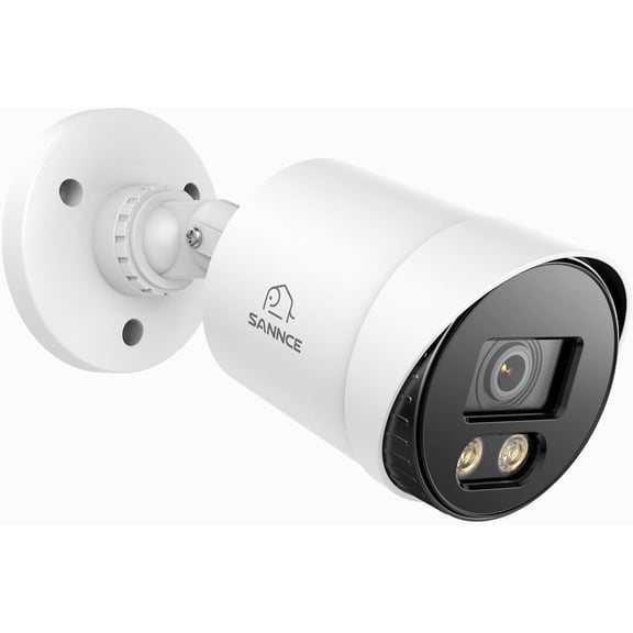 Full Color Night Vision 1080P TVI Bullet Wired Security Camera,2 Warm Lights, IP66 Weatherproof for Indoor Outdoor Use, 100ft Clear Full Color Night Vision, Only a Camera, No Power Supply