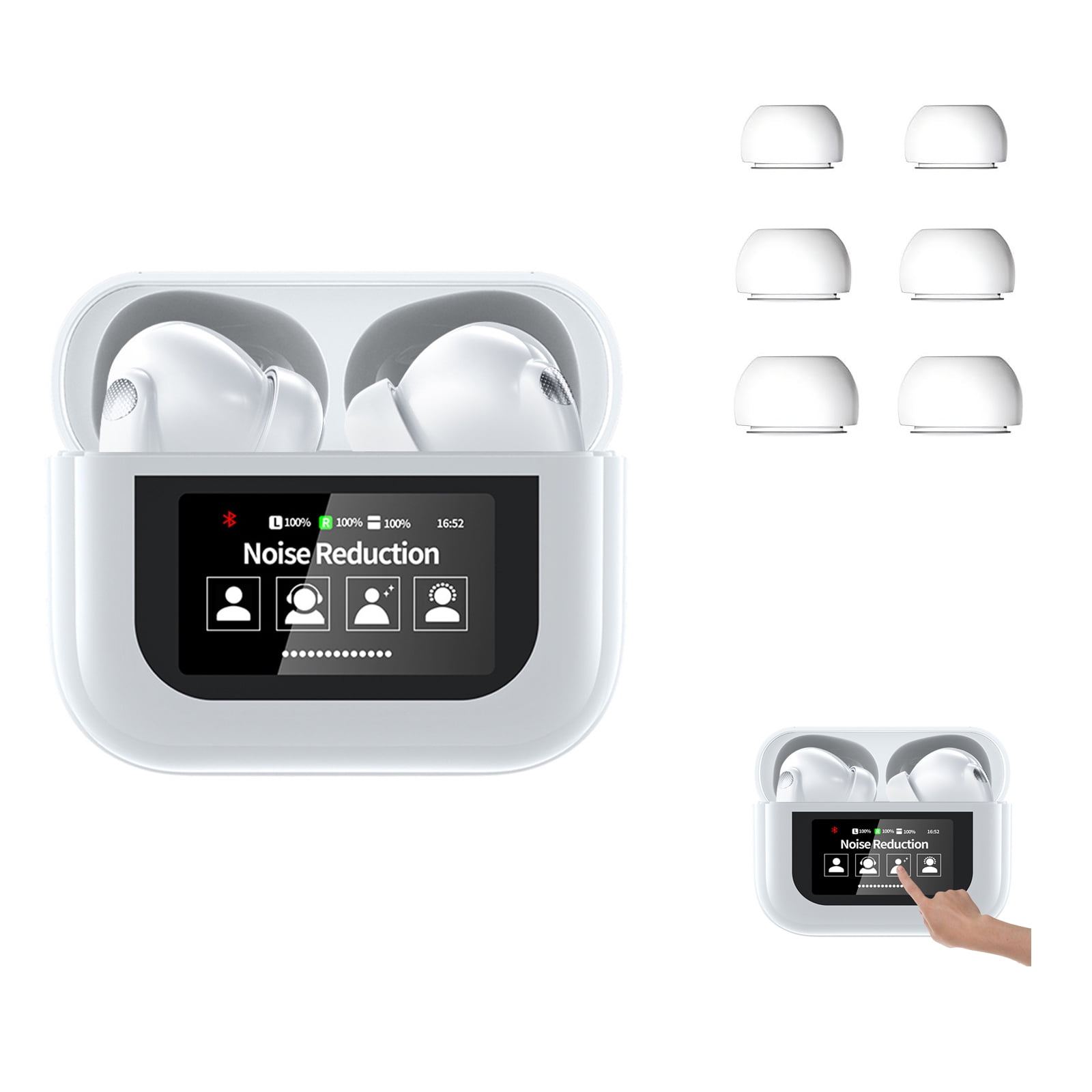 FullColor Touch Screen Language Translator Earbuds, Real Time