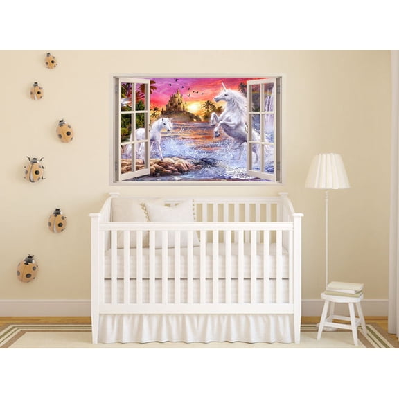 Full Color Unicorn Wall Art, Unframed Paper Poster 8x10in