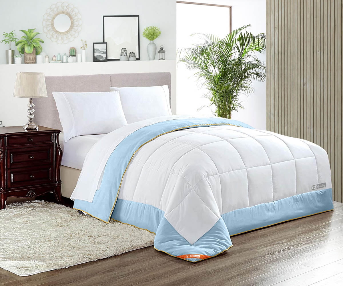 Full Comforter Dual Tone Light Blue 300 GSM Plush Siliconized ...