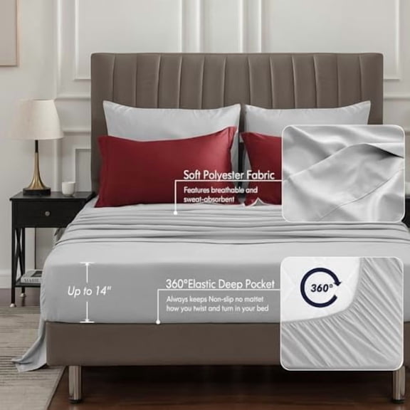 Full Comforter Set 7 Pieces Bed in A Bag - Soft Microfiber Reversible Burgundy Bed Set with Comforters, Sheets, Pillowcases & Shams, Cozy Luxury Bedding Sets for All Season