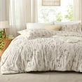 thumbnail image 1 of Full Comforter Set - Beige Bed Set, 3 Pieces Cute Floral Bedding, 1 Soft Botanical Flowers Comforter and 2 Pillow Shams, 1 of 8