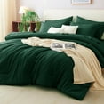 thumbnail image 1 of Full Comforter Set Emerald Green, 7 Pieces Bed in a Bag Bedding Comforter Set with Sheets, All Season Boho 7PC Bed Sets with Comforter, Fitted Sheets, Flat Sheets, Pillow Shams and Pillowcases, 1 of 18