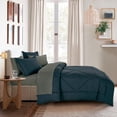 thumbnail image 1 of Full Comforter with Sheet Set - 7-Piece Teal and Gray Bed in a Bag Set, 1 of 8