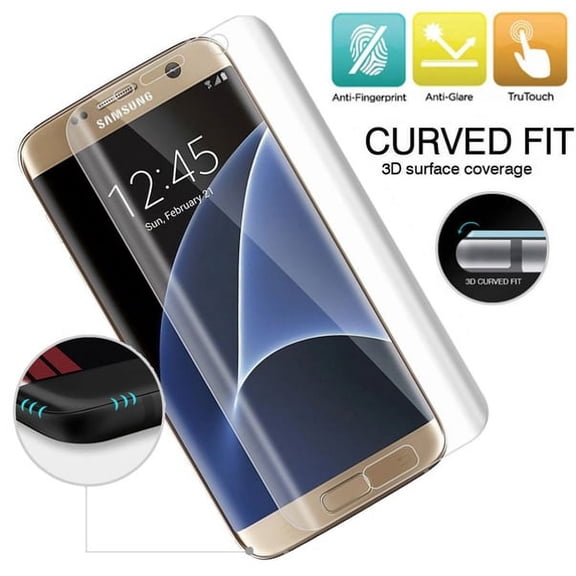 Full Cover Anti-Glare Screen Protector Anti-FingerPrint Matte LCD Film Curved Display Touch Screen Guard [Edge to Edge] E4 for Samsung Galaxy S7