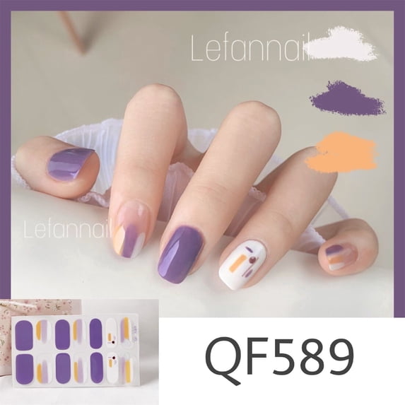 Full Cover Cartoon Frosted Art Nail Stickers Decals Design Manicure Tips