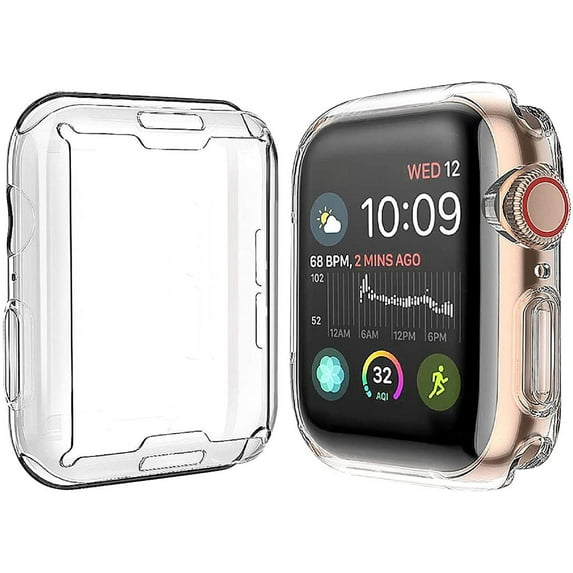 Full Cover Clear Crystal Hard Case for Apple Watch 4 Series 44mm, All Around Screen Protector Snap On Anit Scratch Shockproof Bumper Prefect Fit, Compatible with iWatch Apple Watch 4 Series