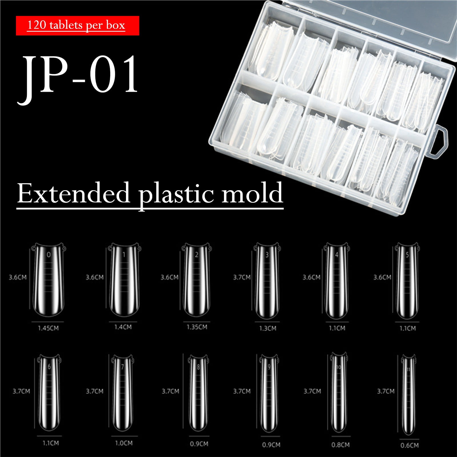 Full Cover Nails Clear Nail Tips Acrylic under 10 Nail Forms for Gel