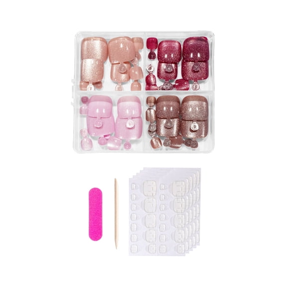 Full Cover Toenails Press on Toenails Stick on Toe Nail French Tips Fake Toenail