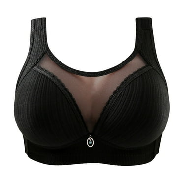 Full-Coverage Bra Women Back-Smoothing Bra Feature V-Neck Strapless Bra Style W-1133 Hook and Eye Closure Plus Size Bras Black XXL