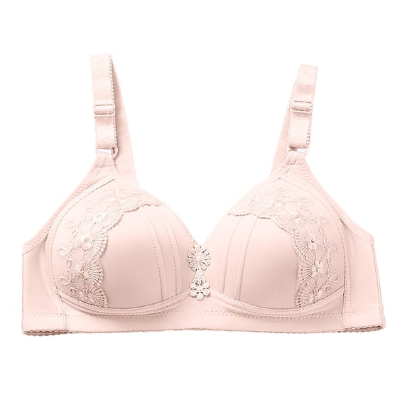 Full-Coverage Bra Women No Underwire Bra Feature V-Neck Demi & Balconette Bra Style W-183 Hook and Eye Closure Padded Bras White M