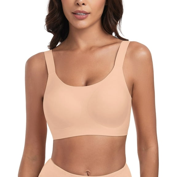 Full Coverage Bra for Women Back Smoothing Seamless Comfortable Bralette Padded Wireless Support Bra
