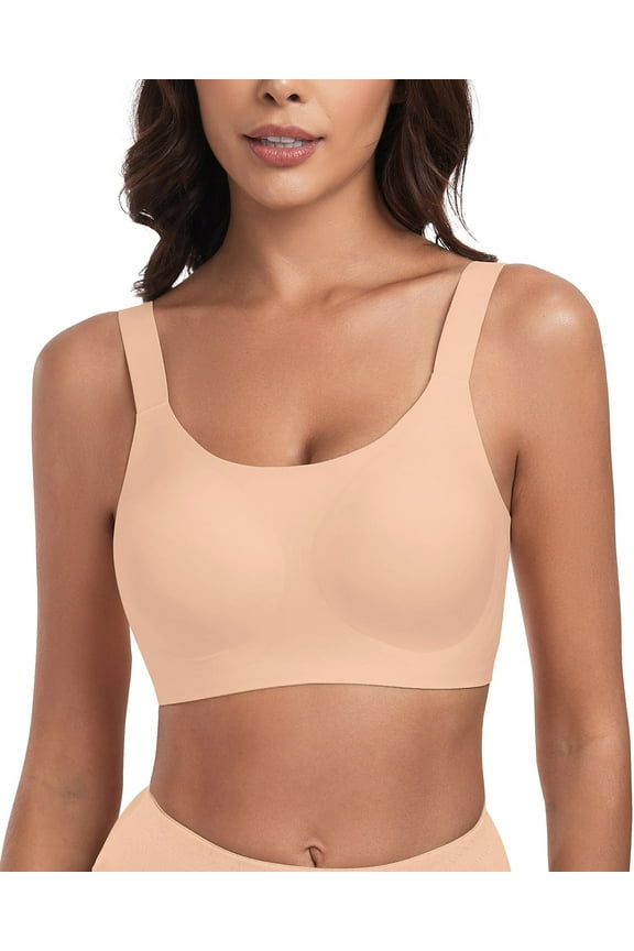 Full Coverage Bra for Women Back Smoothing Seamless Comfortable Bralette Padded Wireless Support Bra