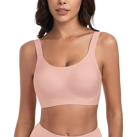 Full Coverage Bra for Women Back Smoothing Seamless Comfortable Bralette Padded Wireless Support Bra