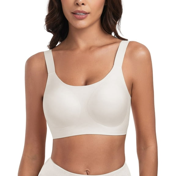 Full Coverage Bra for Women Back Smoothing Seamless Comfortable Bralette Padded Wireless Support Bra