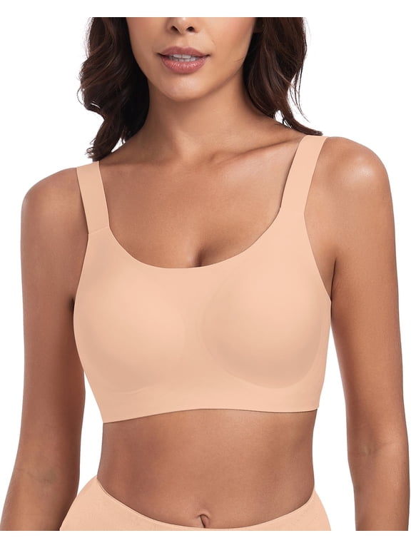 Full Coverage Bra for Women Back Smoothing Seamless Comfortable Bralette Padded Wireless Support Bra