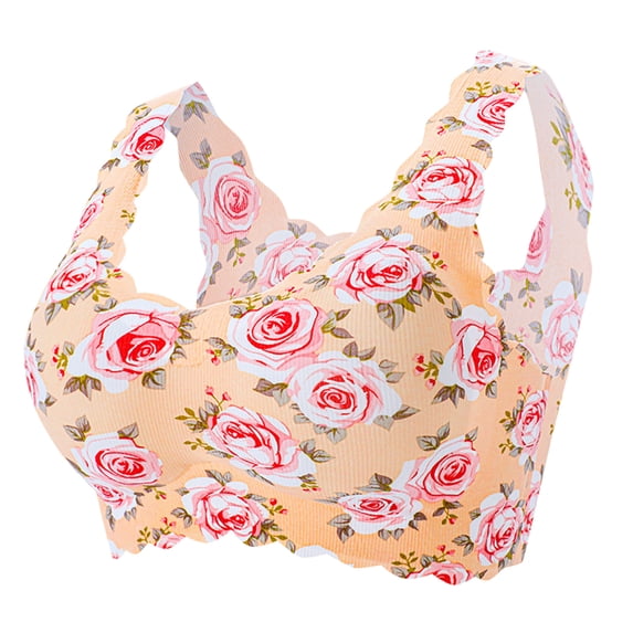 Full Coverage Bras for Women Plus-Size Print Unblemished With Ice Silk Floral Underwear Bra