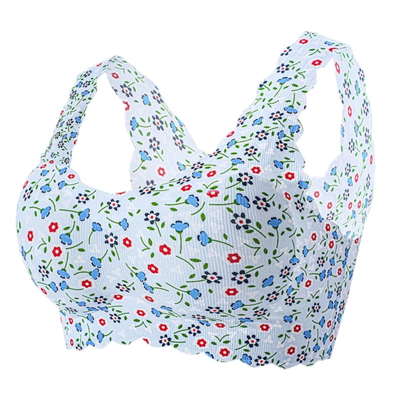 Full Coverage Bras for Women Plus-Size Print Unblemished With Ice Silk Floral Underwear Bra