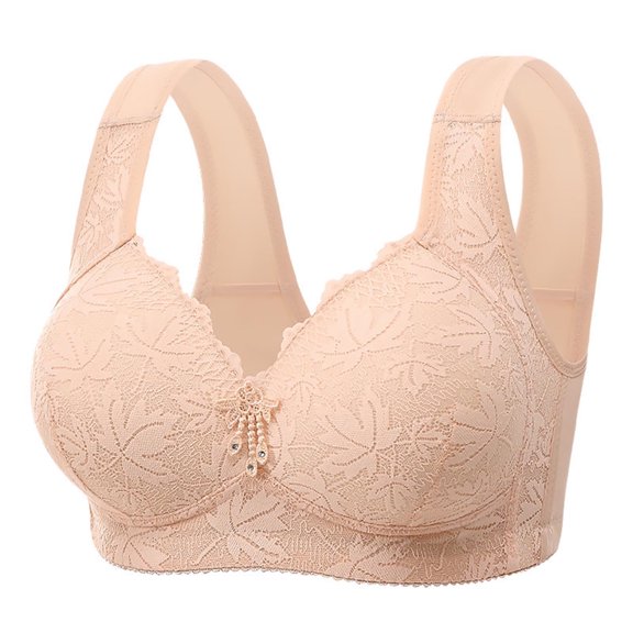 Full Coverage Bras for Women Women's Large Size Rims-Free Comfortable Breathable and Gathered Thin Cups Underwear Daily Bra Pink 40