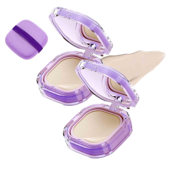 Full Coverage Creamy Foundation – 24h Long-Lasting Waterproof, Smooth & Even-Looking Base, Suitable for Oily, Dry & Combination Skin, Compact & Travel-Friendly (Ivory, 2PCS)