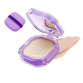 Full Coverage Creamy Foundation – 24h Long-Lasting Waterproof, Smooth & Even-Looking Base, Suitable for Oily, Dry & Combination Skin, Compact & Travel-Friendly (Natural)