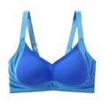 thumbnail image 1 of Full Coverage Everyday Bras - Women Seamless Sports Bra Wirefree Yoga Bra with Removable Pads Blue Xl, 1 of 2