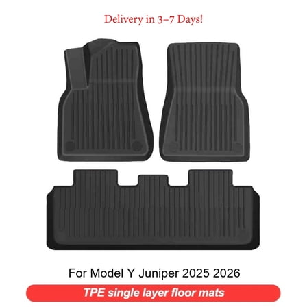 Full Coverage Floor Mats For Tesla Model Y Juniper 2025 2026 TPE Non-Slip Trunk Pad Scratch-Resistant Cargo Protective Liner Odorless Back Cushion