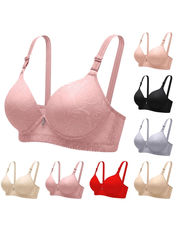 Full Coverage Front Closure Bra for Women Wireless Comfort Support Bra Adjustable Wide Straps Everyday Essentials