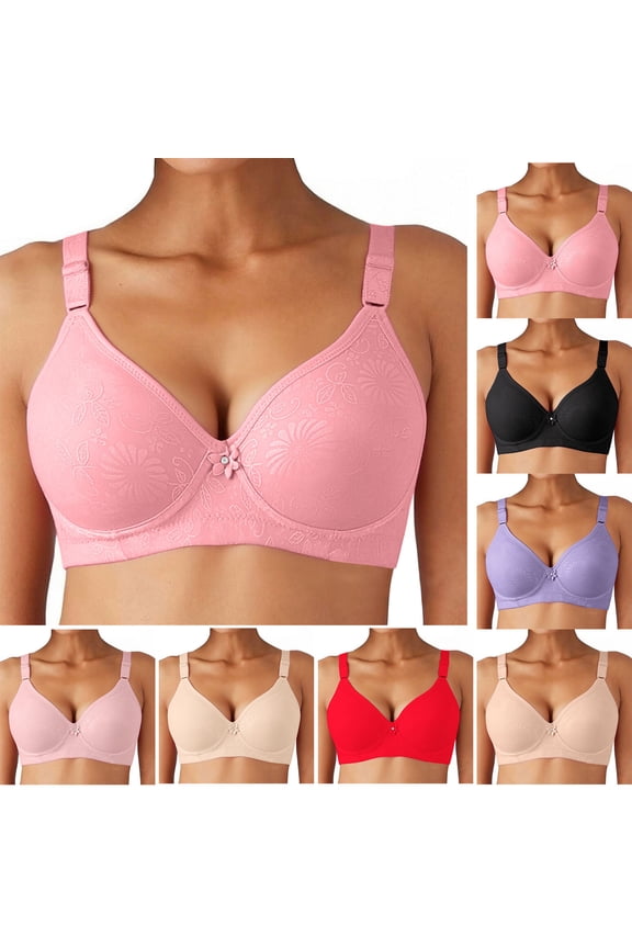 Full Coverage Front Closure Bra for Women Wireless Comfort Support Bra Adjustable Wide Straps Everyday Essentials