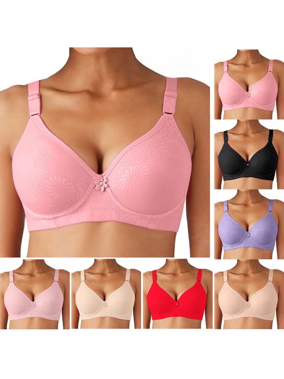 Full Coverage Front Closure Bra for Women Wireless Comfort Support Bra Adjustable Wide Straps Everyday Essentials