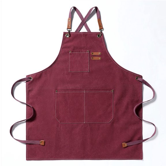 KSMOVIN Full-Coverage Kitchen Bib Apron with Easy-Tie Straps for Cooking and Grilling