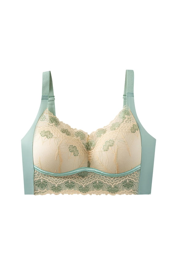 Full Coverage Lace Bra for Women Wireless Comfort Support Plus Size Bralette Push Up Seamless Everyday Bra