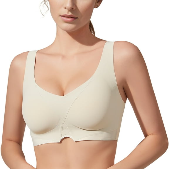 Full Coverage Lift Bras for Women Seamless Push Together Everyday Bras Without Underwire Padded Bustier Bra T Shirt Bras