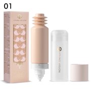 Full Coverage Liquid Foundation,Bottom Press Liquid Foundation,Matte Flawless Finish Foundation,Lightweight & Concealing, Multi-Purpose Skin Tone Adjusting Makeup with Flawless Finish(40ml)