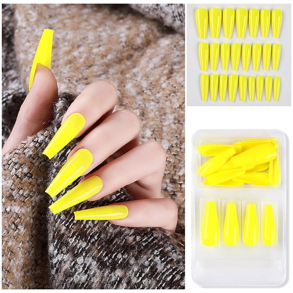 Full Coverage Nails for Ladies and Girls - 24 Long Nail Set with Glue - for Any Occasion