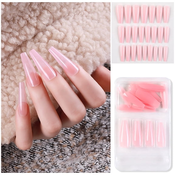 Full Coverage Nails Set for Women and Girls - 24 Long Nails with for DIY